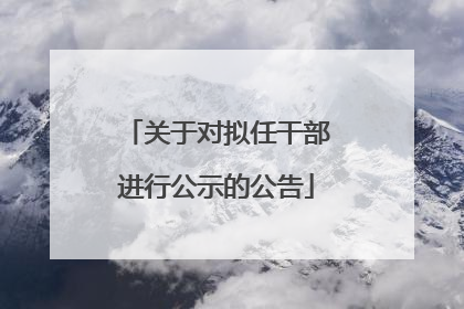 关于对拟任干部进行公示的公告