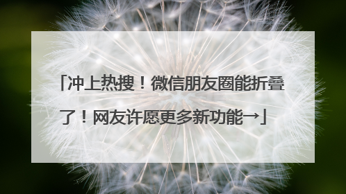 冲上热搜！微信朋友圈能折叠了！网友许愿更多新功能→