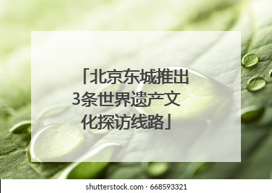 北京东城推出3条世界遗产文化探访线路