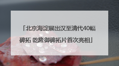 北京海淀展出汉至清代40幅碑拓 乾隆御碑拓片首次亮相