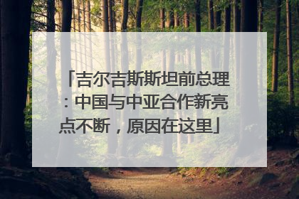 吉尔吉斯斯坦前总理：中国与中亚合作新亮点不断，原因在这里