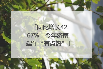 同比增长42.67%，今年济南端午“有点热”