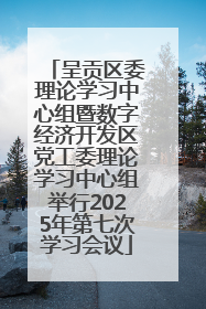 呈贡区委理论学习中心组暨数字经济开发区党工委理论学习中心组举行2025年第七次学习会议