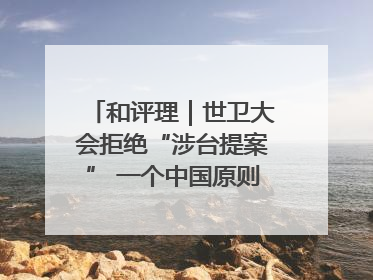 和评理｜世卫大会拒绝“涉台提案” 一个中国原则人心所向