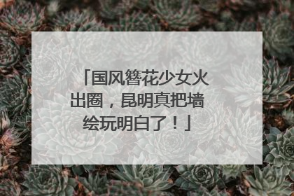 国风簪花少女火出圈，昆明真把墙绘玩明白了！
