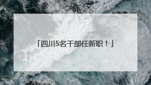 四川5名干部任新职！