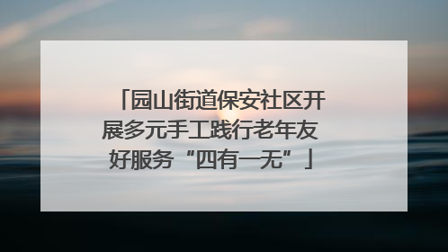 园山街道保安社区开展多元手工践行老年友好服务“四有一无”