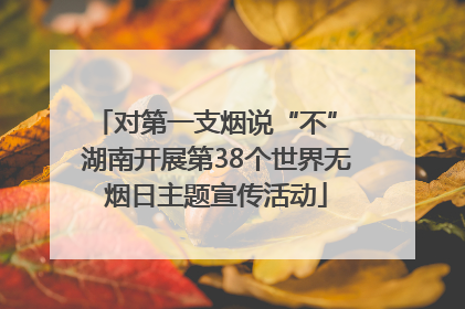 对第一支烟说“不” 湖南开展第38个世界无烟日主题宣传活动