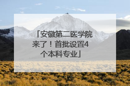 安徽第二医学院来了！首批设置4个本科专业