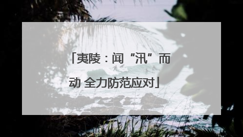 夷陵：闻“汛”而动 全力防范应对