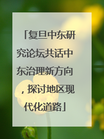 复旦中东研究论坛共话中东治理新方向，探讨地区现代化道路