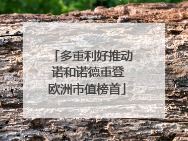 多重利好推动 诺和诺德重登欧洲市值榜首