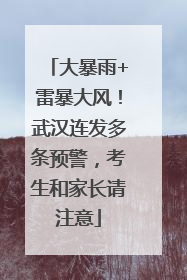 大暴雨+雷暴大风！武汉连发多条预警，考生和家长请注意