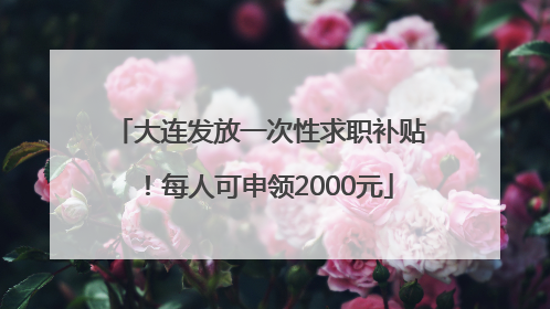 大连发放一次性求职补贴！每人可申领2000元