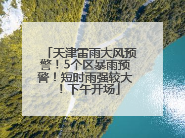 天津雷雨大风预警！5个区暴雨预警！短时雨强较大！下午开场