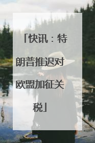 快讯：特朗普推迟对欧盟加征关税