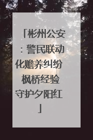 彬州公安：警民联动化赡养纠纷 枫桥经验守护夕阳红