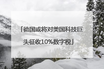 德国或将对美国科技巨头征收10%数字税