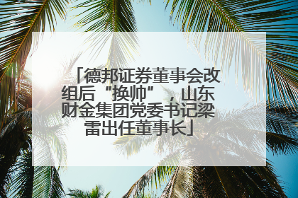 德邦证券董事会改组后“换帅”，山东财金集团党委书记梁雷出任董事长