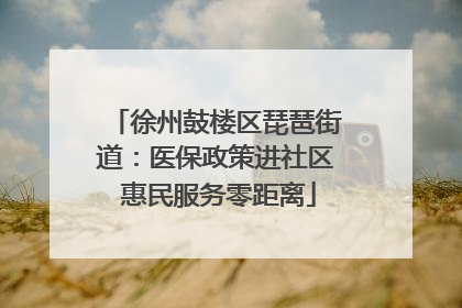 徐州鼓楼区琵琶街道：医保政策进社区 惠民服务零距离