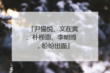 尹锡悦、文在寅、朴槿惠、李明博，纷纷出面