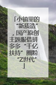 小镇里的“新质造”，国产原创主题服借拼多多“千亿扶持”圈粉“Z世代”