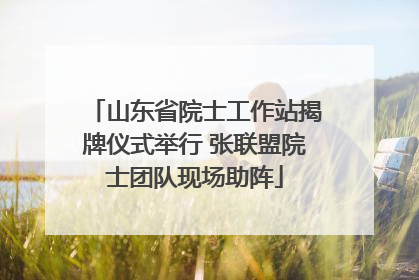 山东省院士工作站揭牌仪式举行 张联盟院士团队现场助阵
