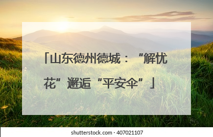 山东德州德城：“解忧花”邂逅“平安伞”