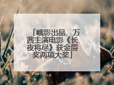 峨影出品、万茜主演电影《长夜将尽》获金爵奖两项大奖