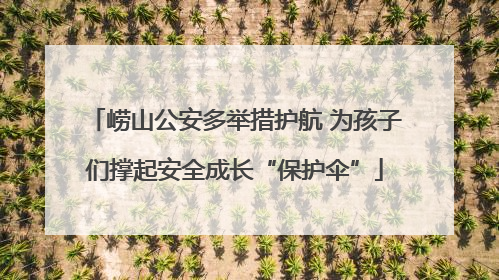 崂山公安多举措护航 为孩子们撑起安全成长“保护伞”