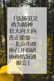 弘扬见义勇为精神 壮大向上向善正能量——北京市政协召开调研协商情况通报会