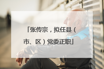 张传宗，拟任县（市、区）党委正职