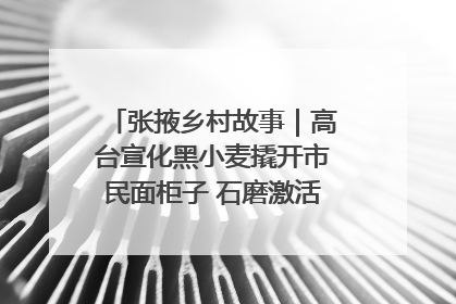 张掖乡村故事｜高台宣化黑小麦撬开市民面柜子 石磨激活村集体钱匣子