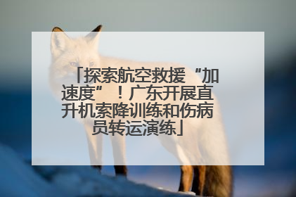 探索航空救援“加速度”！广东开展直升机索降训练和伤病员转运演练