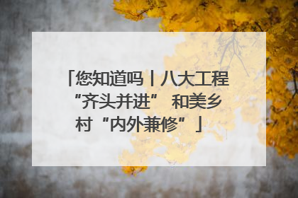 您知道吗丨八大工程“齐头并进” 和美乡村“内外兼修”