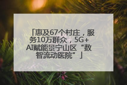 惠及67个村庄，服务10万群众，5G+AI赋能景宁山区“数智流动医院”