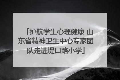 护航学生心理健康 山东省精神卫生中心专家团队走进堤口路小学