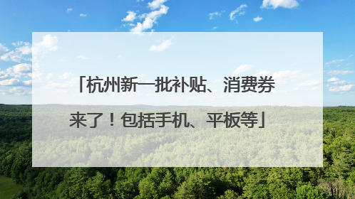 杭州新一批补贴、消费券来了！包括手机、平板等