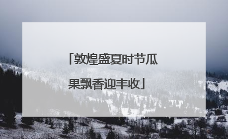 敦煌盛夏时节瓜果飘香迎丰收