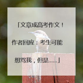 文章成高考作文！作者回应：考生可能想骂我，但是……
