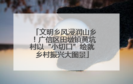 文明乡风浸润山乡！广信区田墩镇黄坑村以“小切口”绘就乡村振兴大图景
