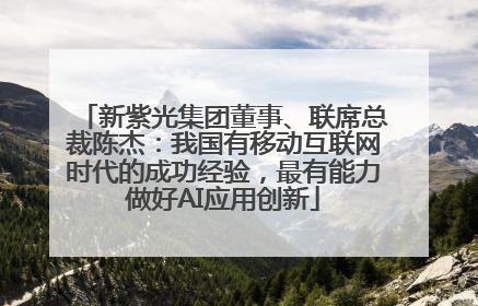 新紫光集团董事、联席总裁陈杰：我国有移动互联网时代的成功经验，最有能力做好AI应用创新