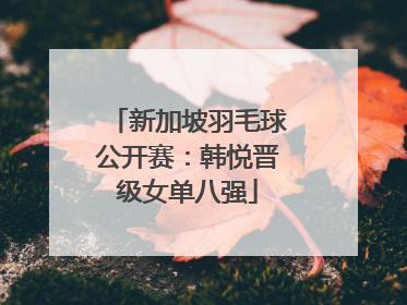 新加坡羽毛球公开赛：韩悦晋级女单八强