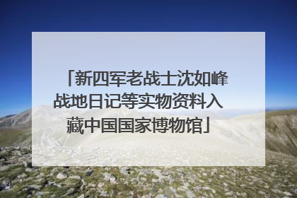 新四军老战士沈如峰战地日记等实物资料入藏中国国家博物馆