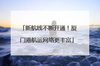 新航线不断开通！厦门港航运网络更丰富