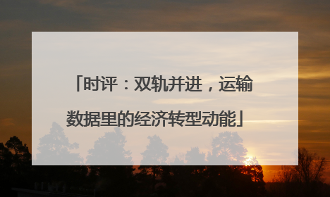 时评：双轨并进，运输数据里的经济转型动能