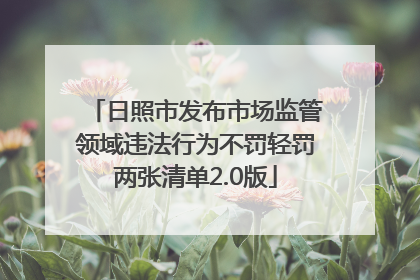日照市发布市场监管领域违法行为不罚轻罚两张清单2.0版