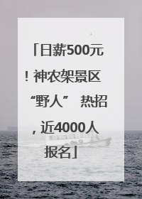 日薪500元！神农架景区 “野人” 热招，近4000人报名