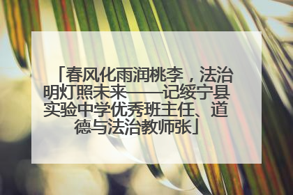 春风化雨润桃李，法治明灯照未来——记绥宁县实验中学优秀班主任、道德与法治教师张