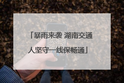 暴雨来袭 湖南交通人坚守一线保畅通